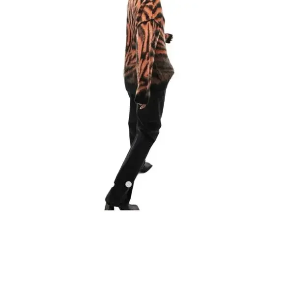 Topshop NWT KNITTED Zebra Fluffy Sweater size 8-10 oversized look - Picture 3 of 7